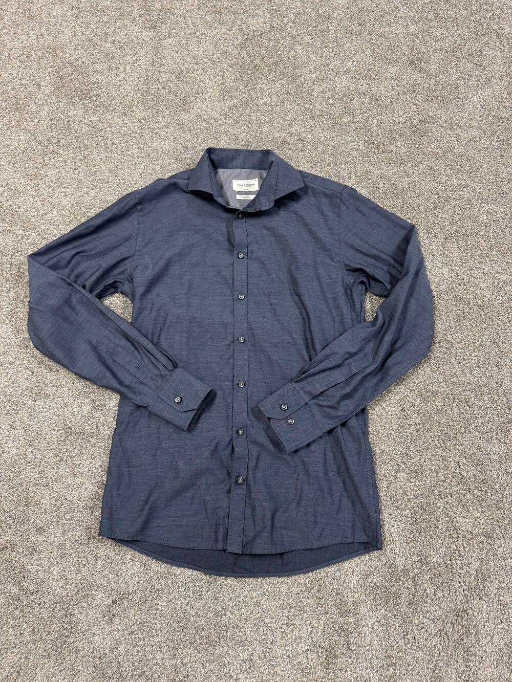 Bruun & Stengade Men's Navy Long-Sleeve Button-Up